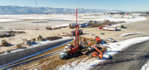 Coldwater Drilling rig working on Missoula Airport project